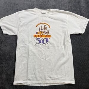 Vintage Silver Mountain Sportswear 50th Birthday TShirt White Mens Large Graphic
